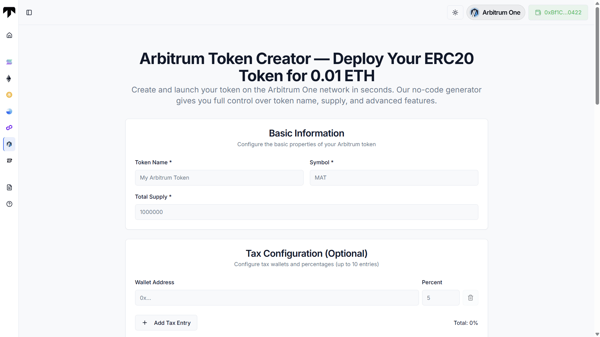 tokenry arbitrum token creator