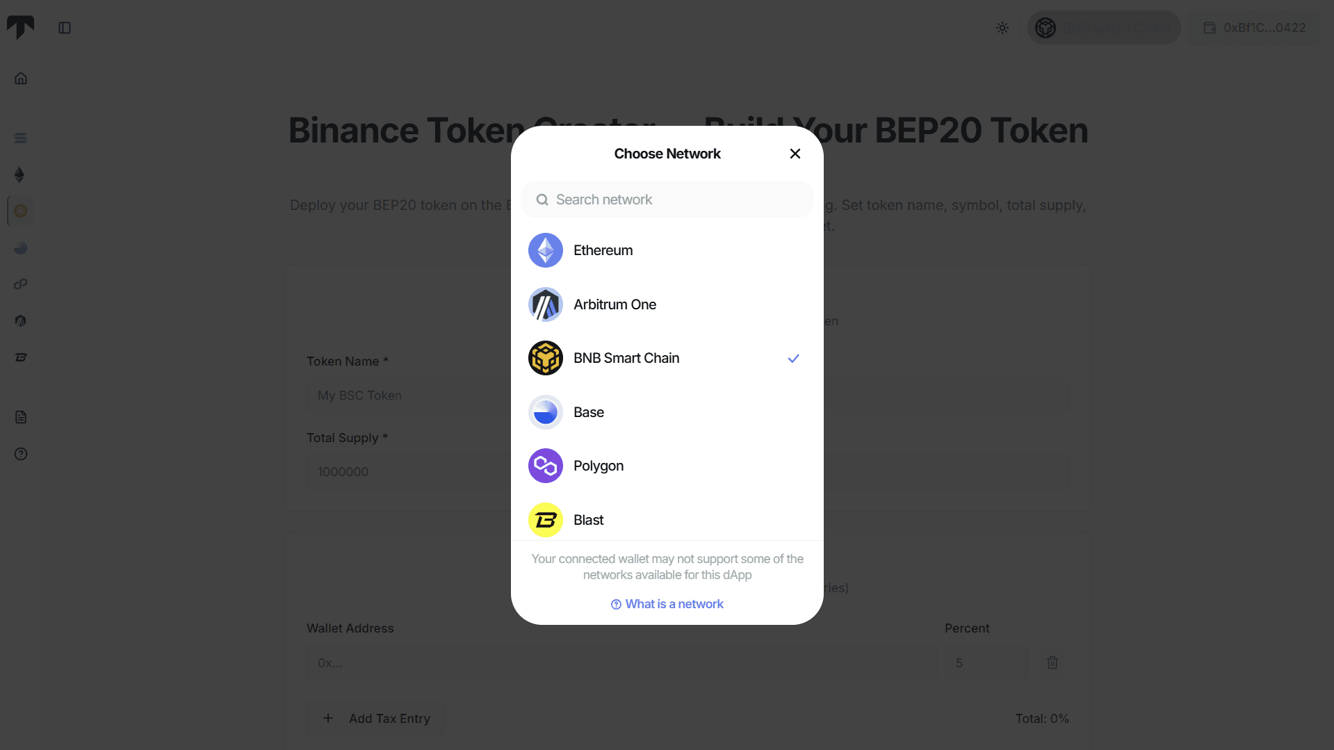 connecting wallet to binance smart chain mainnet